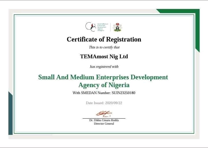 Certificate of registration