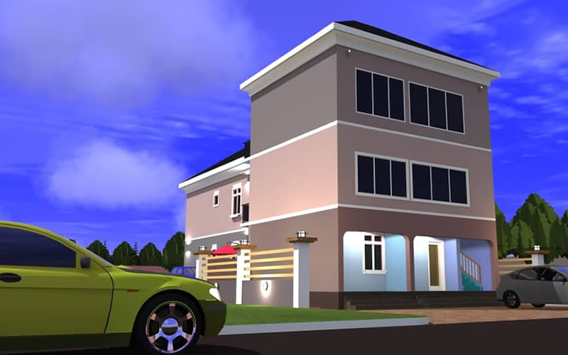 Two-Storey Residential Construction Excellence - Temamost Nigeria Ltd Two-storey residential design and construction project by Temamost Nigeria Ltd showcasing modern residential construction and expert project management in Port Harcourt, Nigeria.